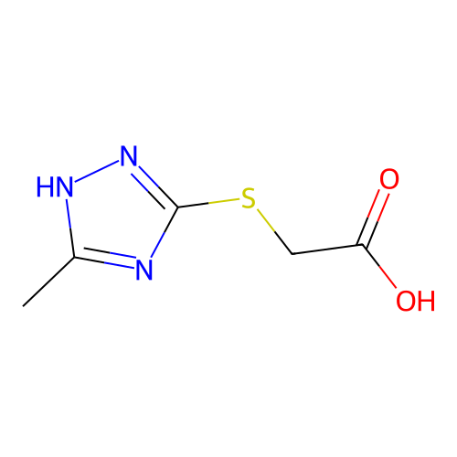 2-((5-methyl-1H-1,2,4-triazol-3-yl)sulfanyl)acetic acid structure