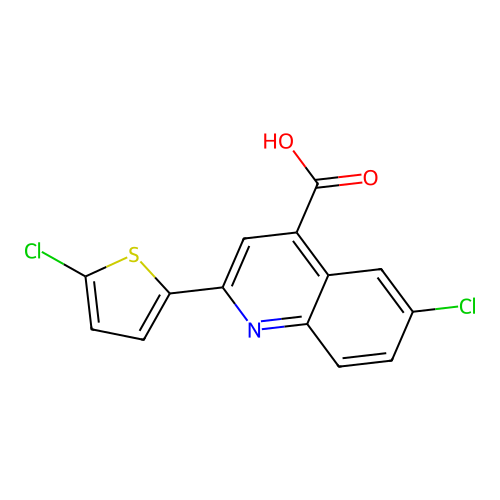 6-Chloro-2-(5-chlorothien-2-yl)quinoline-4-carboxylic acid structure