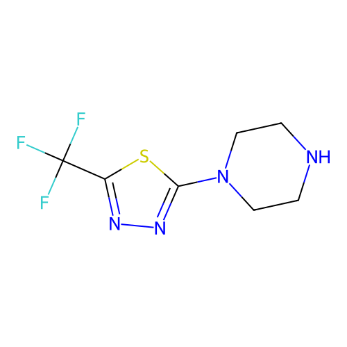 1-[5-(Trifluoromethyl)-1,3,4-thiadiazol-2-YL]piperazine structure