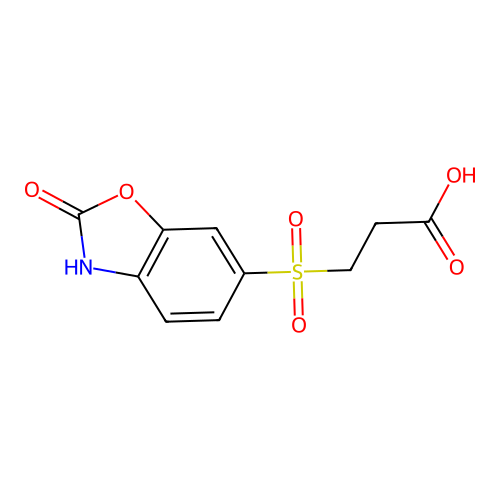 3-[(2-oxo-3H-1,3-benzoxazol-6-yl)sulfonyl]propanoic acid structure
