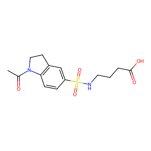 4-(((1-Acetyl-2,3-dihydro-1H-indol-5-yl)sulfonyl)amino)butanoic acid structure