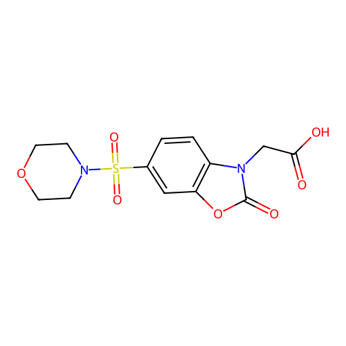 [6-(morpholin-4-ylsulfonyl)-2-oxo-1,3-benzoxazol-3(2H)-yl]acetic acid structure