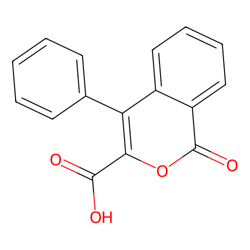 1-oxo-4-phenyl-1H-isochromene-3-carboxylic acid structure