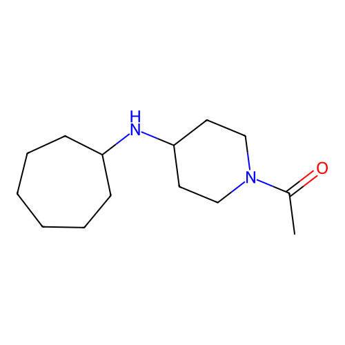 1-acetyl-N-cycloheptylpiperidin-4-amine structure