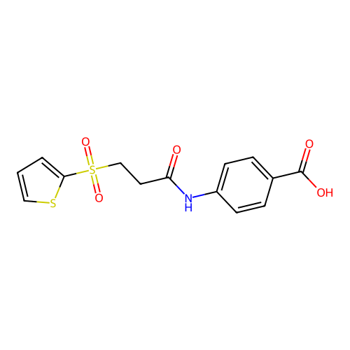 4-{[3-(Thien-2-ylsulfonyl)propanoyl]amino}-benzoic acid structure