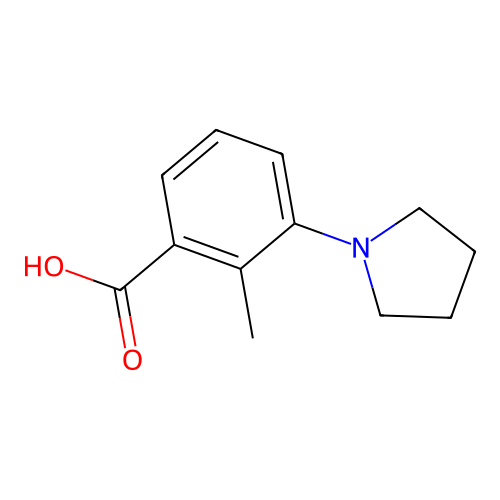 2-methyl-3-pyrrolidin-1-yl-benzoic Acid structure