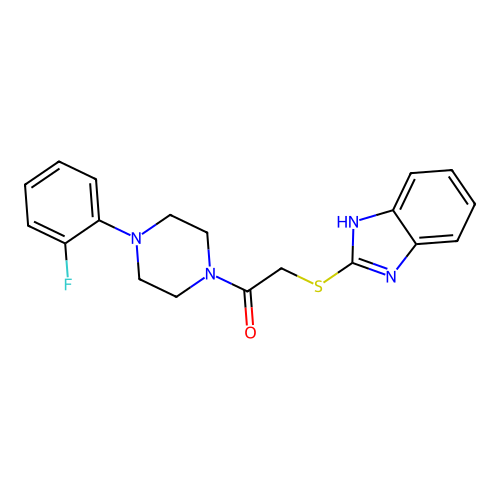 2-(1H-benzimidazol-2-ylsulfanyl)-1-[4-(2-fluorophenyl)piperazin-1-yl]ethanone structure