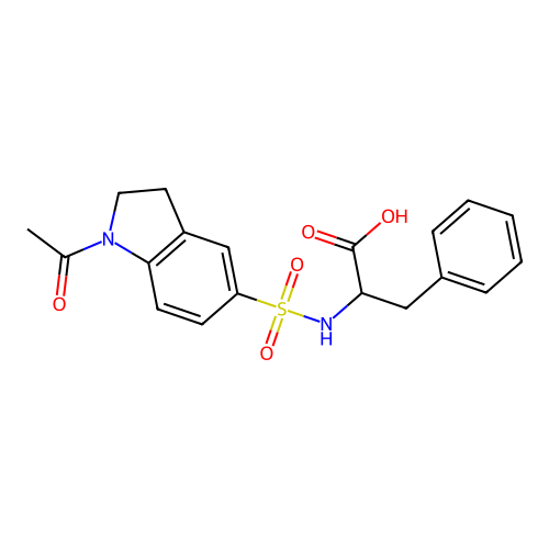 2-{[(1-Acetyl-2,3-dihydro-1H-indol-5-YL)sulfonyl]-amino}-3-phenylpropanoic acid structure