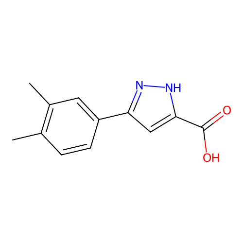 3-(3,4-dimethylphenyl)-1H-pyrazole-5-carboxylic acid structure