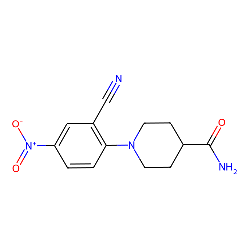 1-(2-Cyano-4-nitrophenyl)piperidine-4-carboxamide structure
