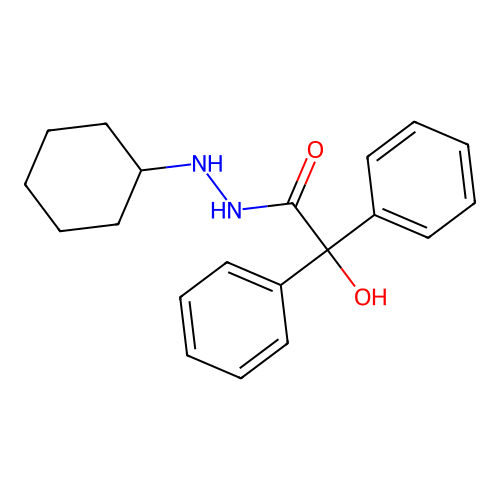 N'-cyclohexyl-2-hydroxy-2,2-diphenylacetohydrazide structure