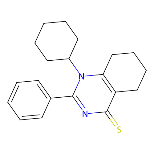 1-Cyclohexyl-2-phenyl-5,6,7,8-tetrahydroquinazoline-4-thione structure