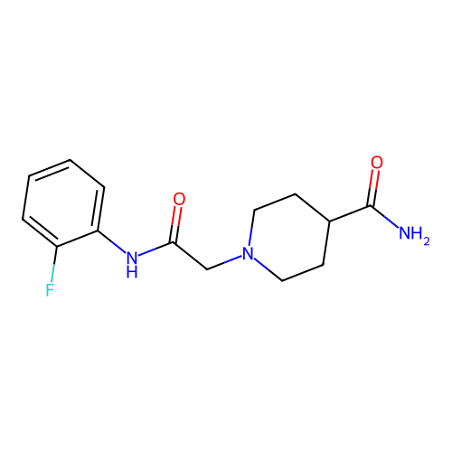 1-[2-(2-Fluoroanilino)-2-oxoethyl]piperidine-4-carboxamide structure