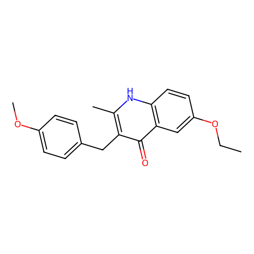 6-Ethoxy-3-(4-methoxybenzyl)-2-methylquinolin-4-ol structure