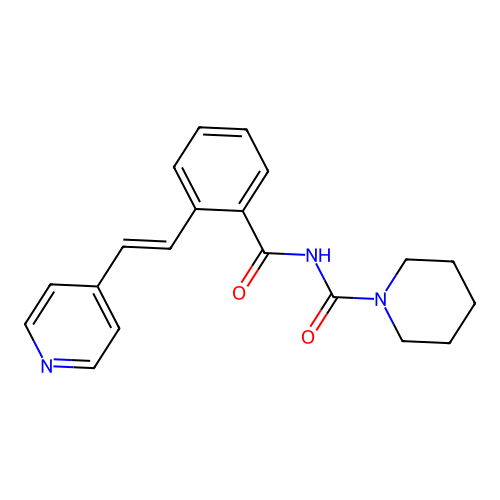 Benzamide, N-(1-(piperidinocarbonyl)-2-(4-pyridyl)vinyl)- structure