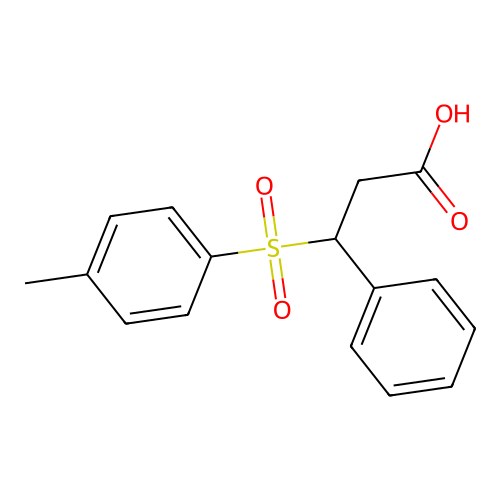 I(2)-[(4-Methylphenyl)sulfonyl]benzenepropanoic acid structure