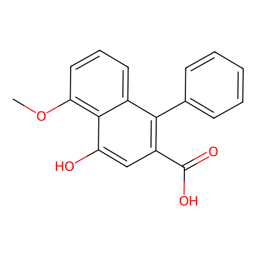 4-Hydroxy-5-methoxy-1-phenyl-naphthalene-2-carboxylic acid structure