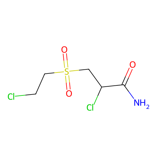 2-Chloro-3-[(2-chloroethyl)sulfonyl]propanamide structure