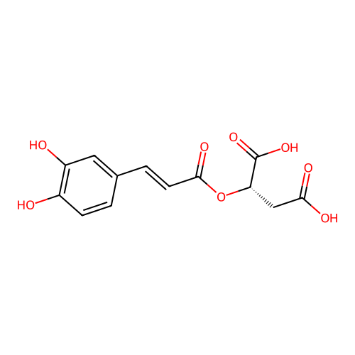 (2S)-2-[3-(3,4-dihydroxyphenyl)prop-2-enoyloxy]butanedioic acid structure
