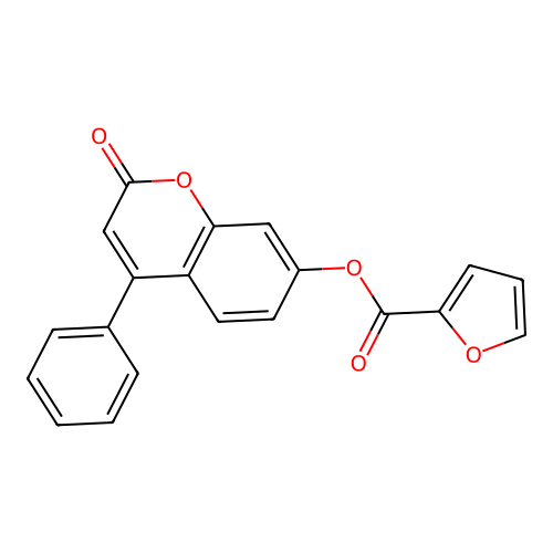 2-oxo-4-phenyl-2H-chromen-7-yl furan-2-carboxylate structure