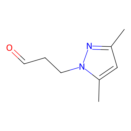 3-(3,5-dimethyl-1H-pyrazol-1-yl)propanal structure