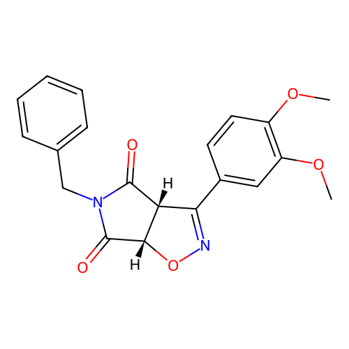 (3aR,6aS)-5-Benzyl-3-(3,4-dimethoxy-phenyl)-3a,6a-dihydro-pyrrolo[3,4-d]isoxazole-4,6-dione structure
