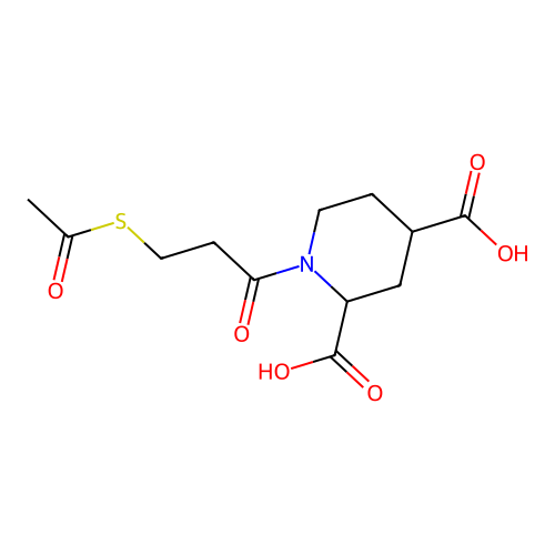 1-(3-Acetylsulfanylpropanoyl)piperidine-2,4-dicarboxylic acid structure