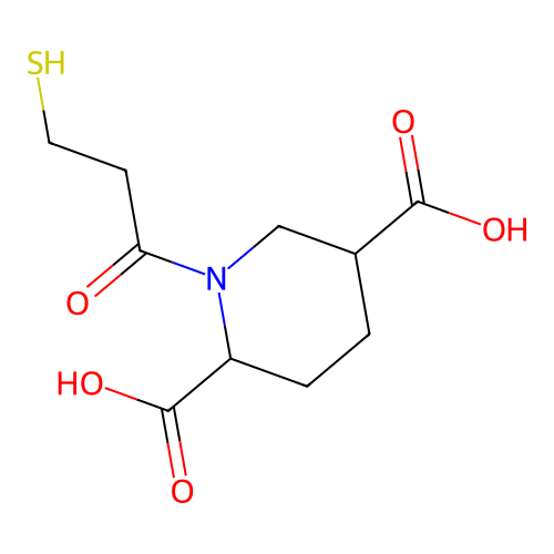 1-(3-Sulfanylpropanoyl)piperidine-2,5-dicarboxylic acid structure