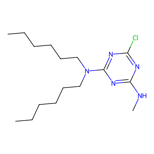 1,3,5-Triazine-2,4-diamine, 6-chloro-N,N-dihexyl-N'-methyl- structure