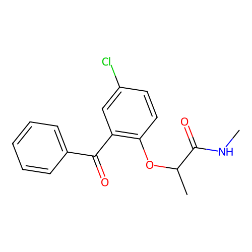 Propanamide, 2-(2-benzoyl-4-chlorophenoxy)-N-methyl- structure
