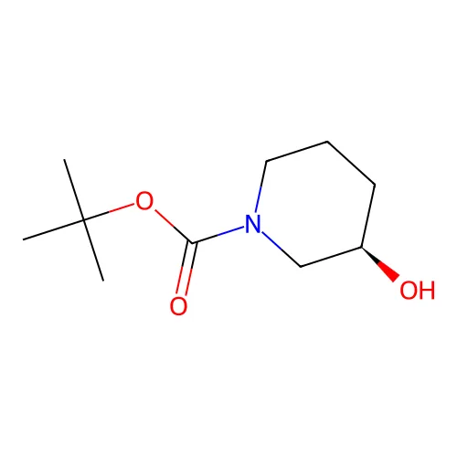 (R)-1-Boc-3-羟基哌啶 分子结构