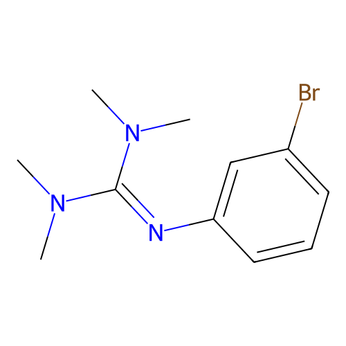 N''-(3-bromo-phenyl)-N,N,N',N'-tetramethyl-guanidine structure
