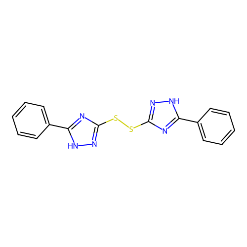 5-phenyl-3-[(5-phenyl-1H-1,2,4-triazol-3-yl)disulfanyl]-1H-1,2,4-triazole structure