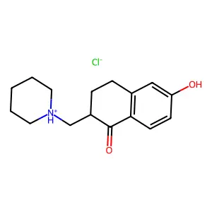 1(2H)-Naphthalenone, 3,4-dihydro-6-hydroxy-2-(piperidinomethyl)-, hydrochloride structure