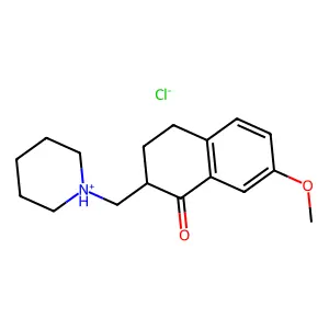 1(2H)-Naphthalenone, 3,4-dihydro-7-methoxy-2-(piperidinomethyl)-, hydrochloride structure