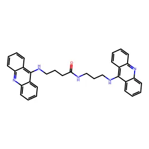Butanamide, 4-(9-acridinylamino)-N-(3-(9-acridinylamino)propyl)- structure