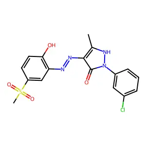 1-(3-Chlorophenyl)-4-[2-[2-hydroxy-5-(methylsulfonyl)phenyl]diazenyl]-3-methyl-1H-pyrazol-5-ol structure