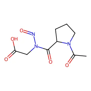 N-(N-acetylprolyl)-N-nitrosoglycine structure