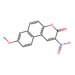 3H-NAPHTHO(2,1-b)PYRAN-3-ONE, 8-METHOXY-2-NITRO- structure