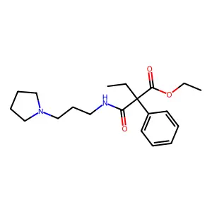 Malonamic acid, 2-ethyl-2-phenyl-N-(3-(1-pyrrolidinyl)propyl)-, ethyl ester structure