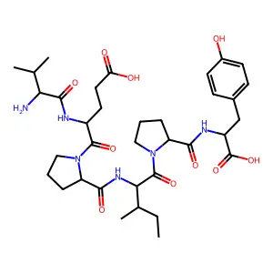 Valyl-glutamyl-prolyl-isoleucyl-prolyl-tyrosine structure