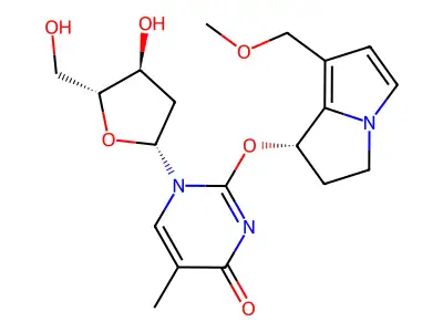 Thymidine, 2-O-(2,3-dihydro-7-(methoxymethyl)-1H-pyrrolizin-1-yl)-, (S)- structure