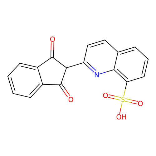 8-Quinolinesulfonic acid, 2-(2,3-dihydro-1,3-dioxo-1H-inden-2-yl)- structure
