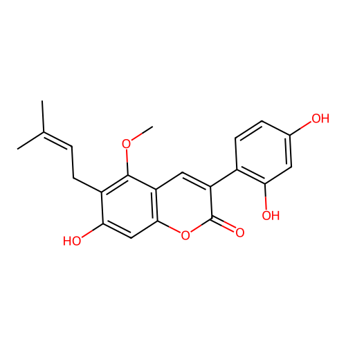 Glycycoumarin structure
