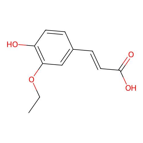 (2E)-3-(3-ethoxy-4-hydroxyphenyl)acrylic acid structure