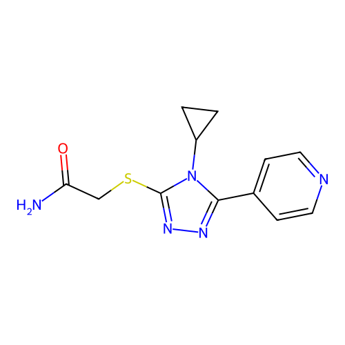 2-[(4-Cyclopropyl-5-pyridin-4-yl-1,2,4-triazol-3-yl)sulfanyl]acetamide structure
