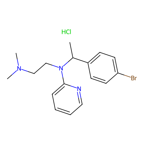 2-((p-Bromo-alpha-methylbenzyl)(2-(dimethylamino)ethyl)amino)pyridine hydrochloride structure