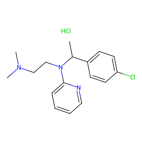2-((p-Chloro-alpha-methylbenzyl)(2-(dimethylamino)ethyl)amino)pyridine hydrochloride structure
