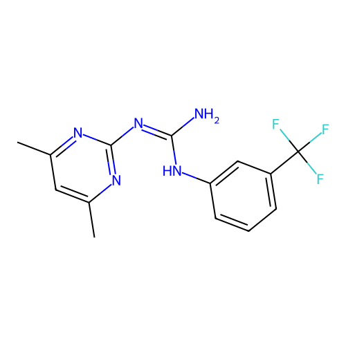 2-(4,6-Dimethylpyrimidin-2-yl)-1-[3-(trifluoromethyl)phenyl]guanidine structure