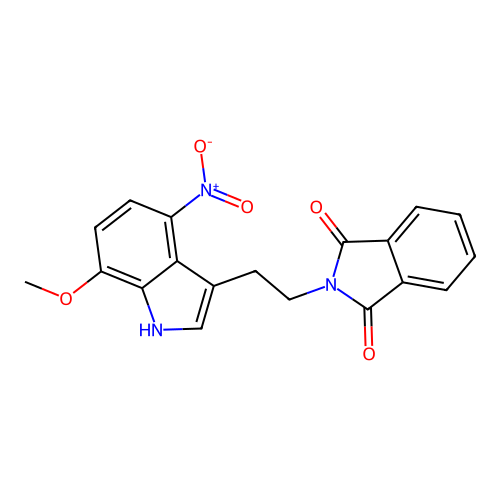 2-[2-(7-methoxy-4-nitro-1H-indol-3-yl)ethyl]isoindole-1,3-dione structure